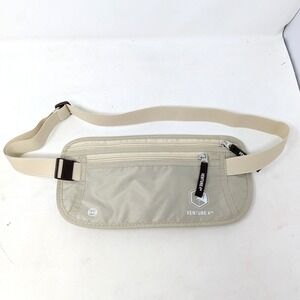 Venture 4th RFID Blocking Travel Money Belt Beige Khaki Slim Waist Pack Bag